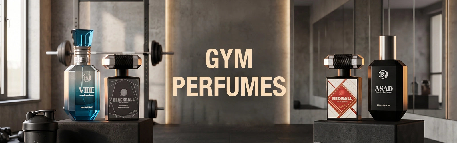 Gym perfumes collection by Fahaliyas featuring fresh fragrances for workouts and active days 