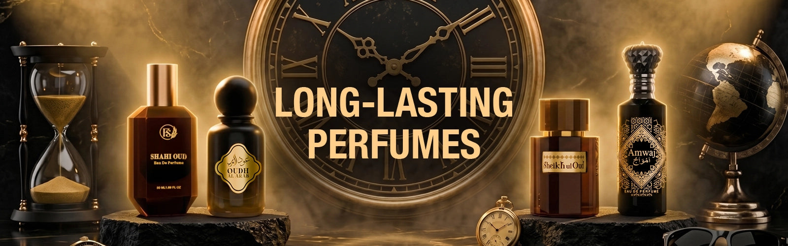 Long-lasting perfumes collection by Fahaliyas featuring premium fragrances for men 
