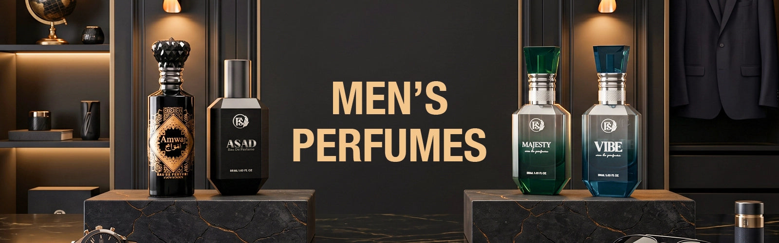 Men’s perfumes collection by Fahaliyas featuring premium fragrances for men in Pakistan 