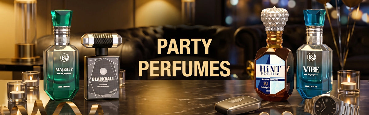 Party perfumes collection featuring fragrances for evening and special occasions